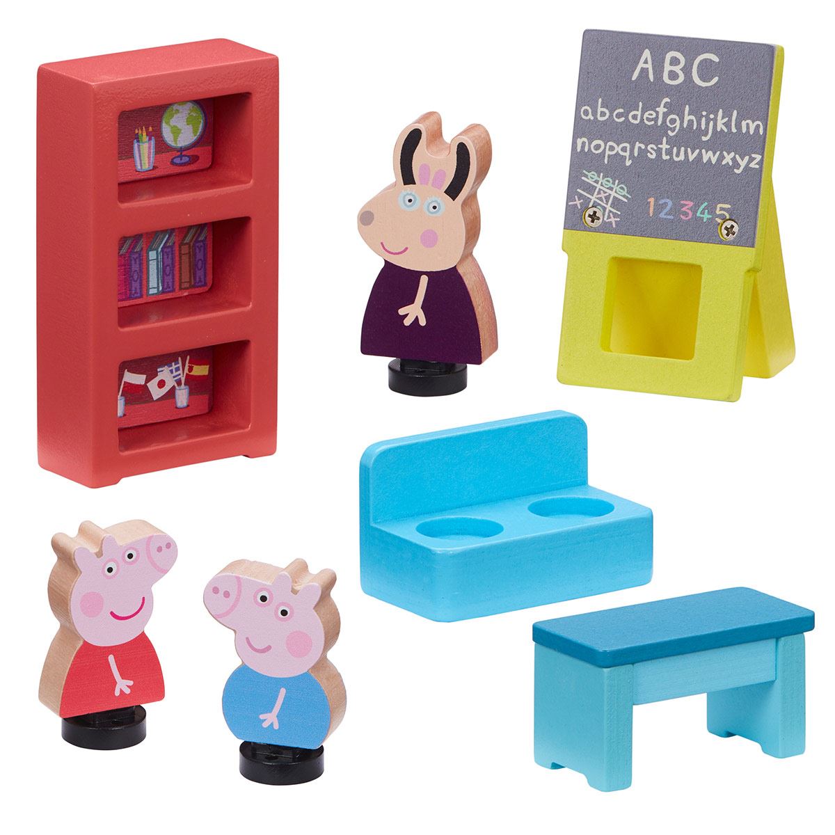 Escuela de Peppa de madera con figuras Peppa Pig Bandai