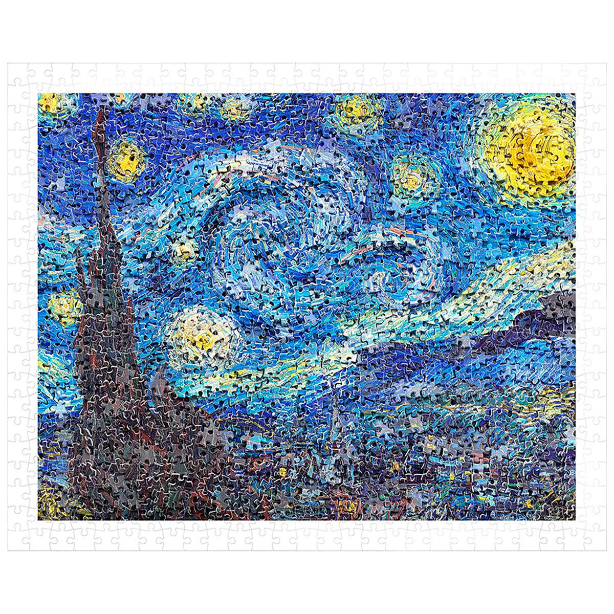 Rompecabezas Van Gogh: Noche Estrellada (Pieza Sobre Pieza) 500 Piezas
