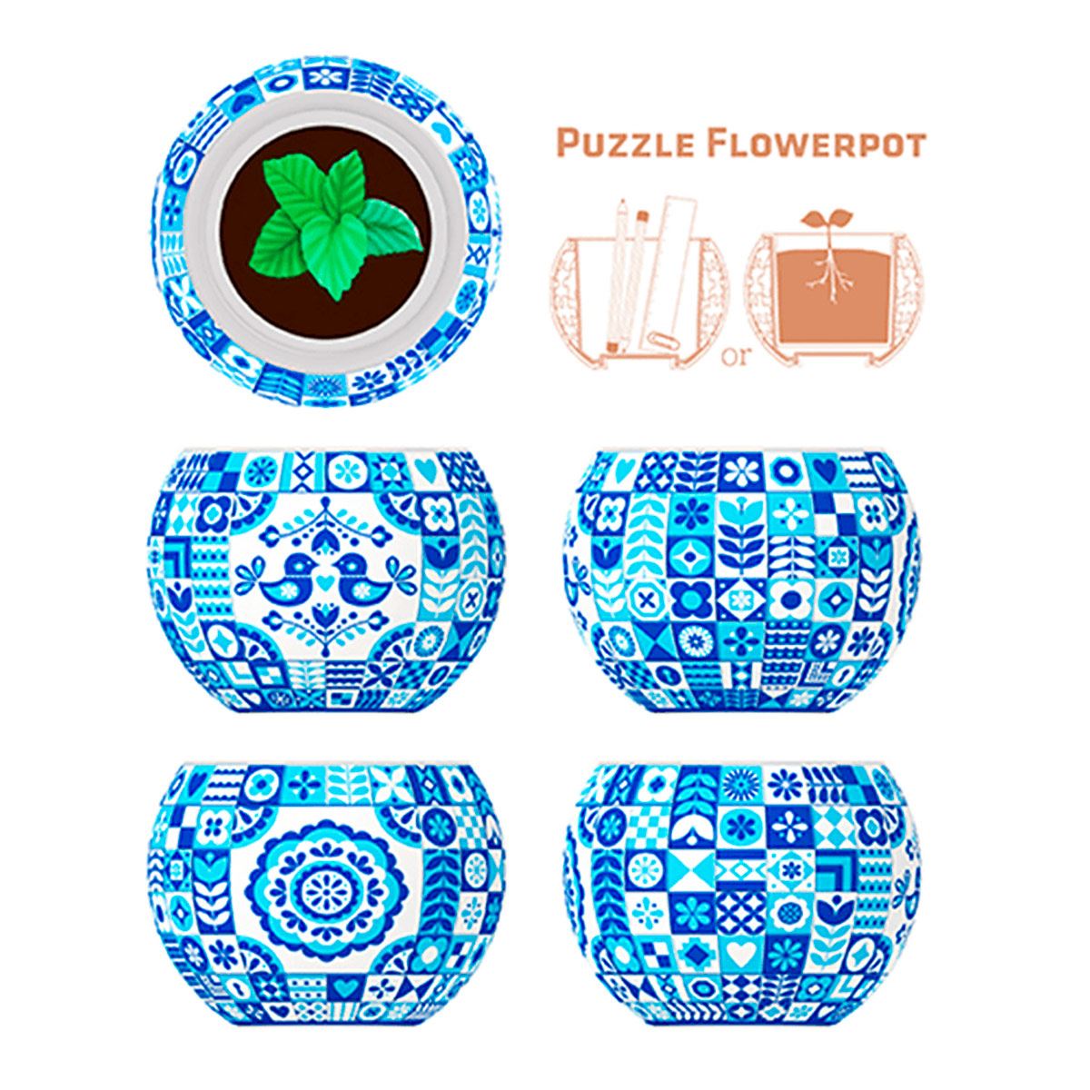 Rompecabezas Folklore Danés Maceta 80 Piezas