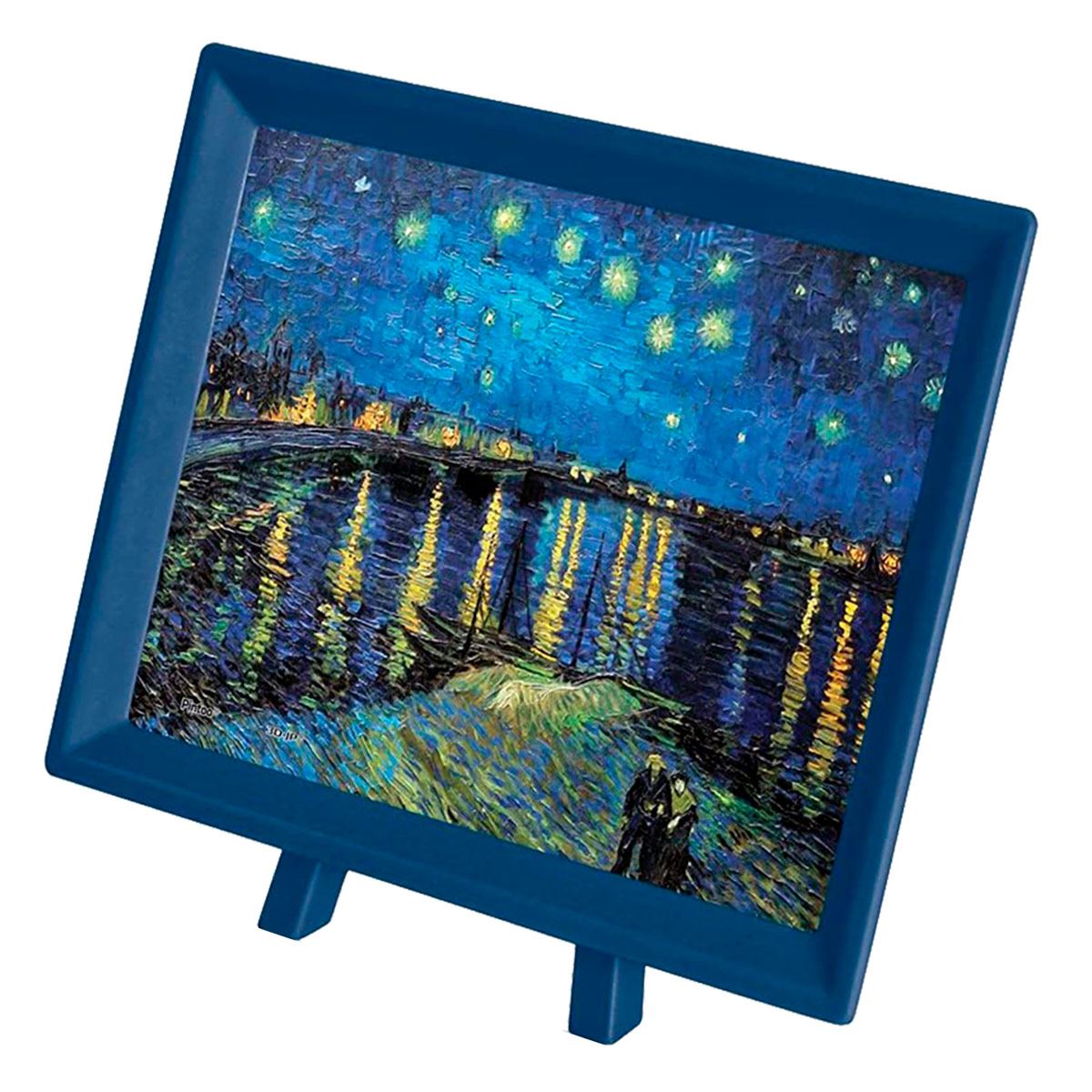 Rompecabezas Van Gogh: Noche Estrellada Sobre El Ródano con Marco y Caballete 150 Piezas