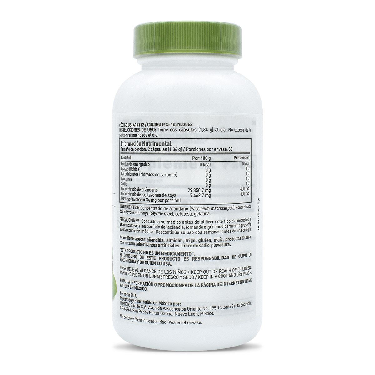 Isoflavonas de soya con arándano 60 caps