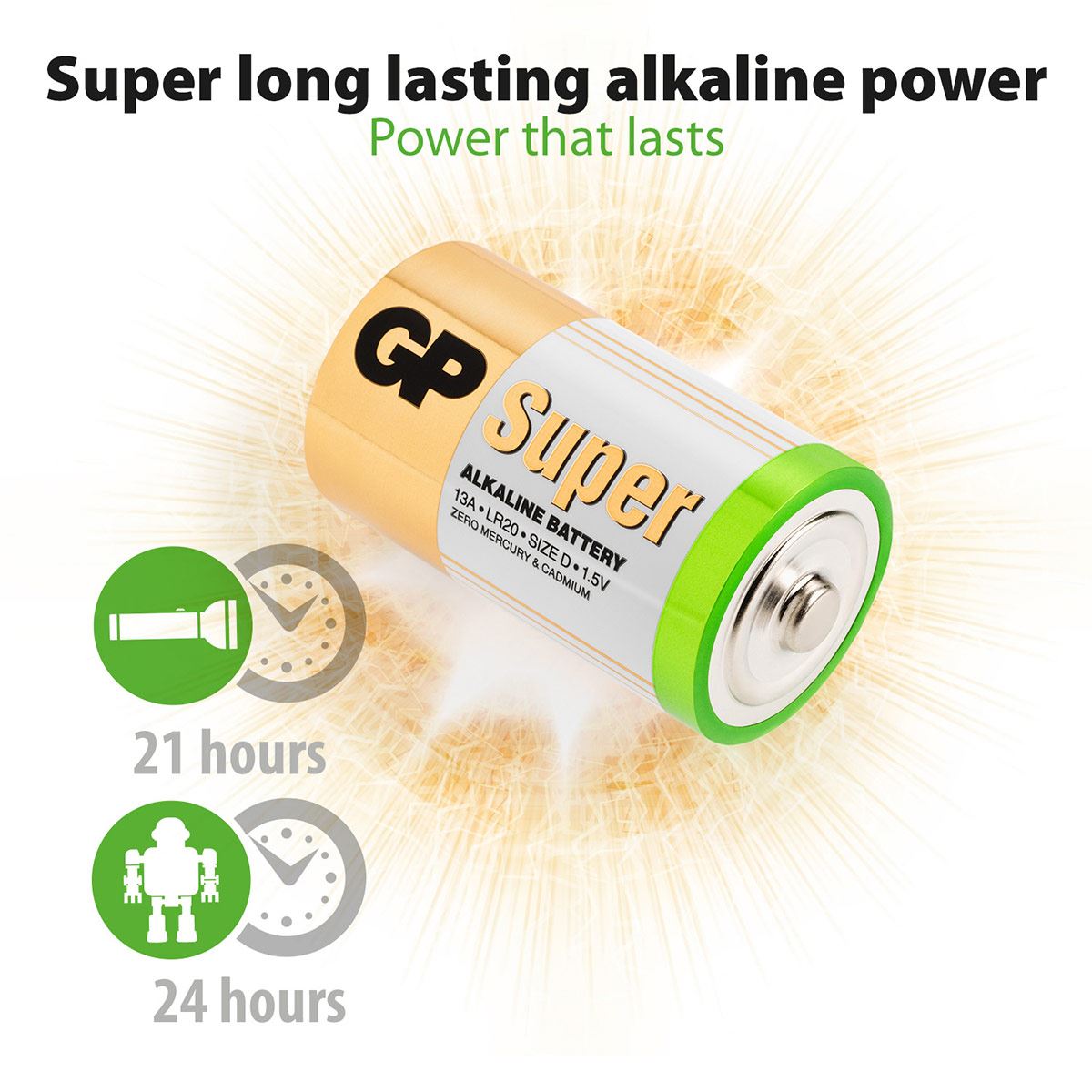 Pila GP Batteries D (2 pilas)