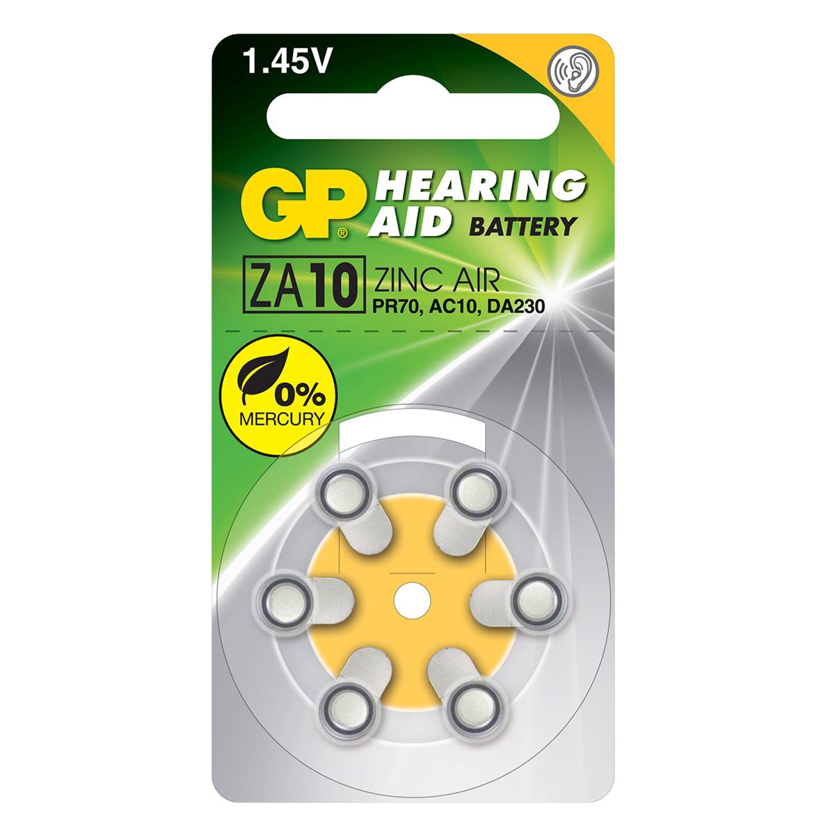 Pilas audífonos GP Mod.ZA10 (Pack 60 pilas) GP Batteries Hearing ai