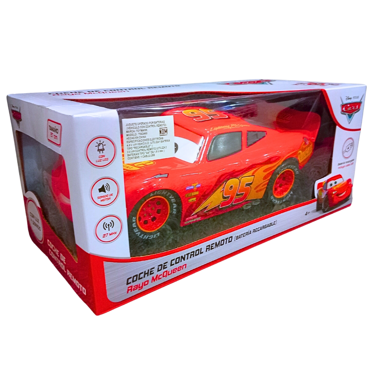 Coche de Control Remoto Disney Pixar Cars Rayo Mcqueen