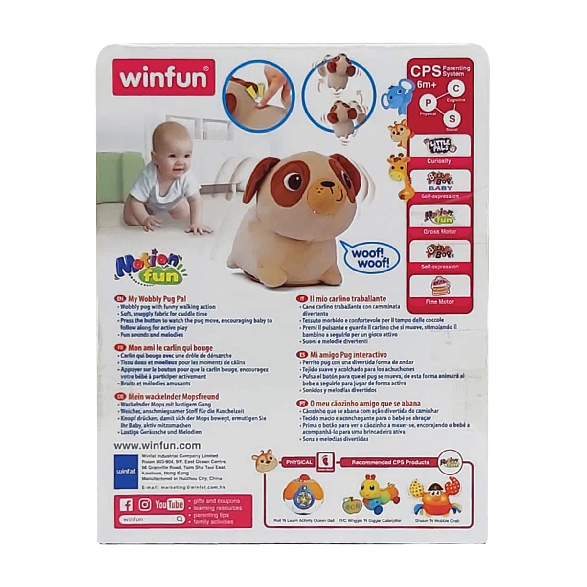 Mascota electrónica Perrito Pug Interactivo WINFUN