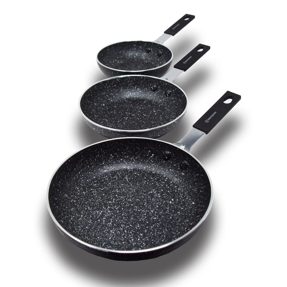 Set de Mini Sartenes Westinghouse de Mármol Negro (3 Piezas)
