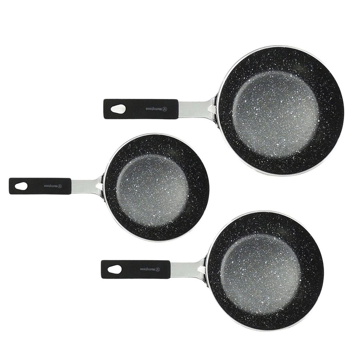 Set de Mini Sartenes Westinghouse de Mármol Negro (3 Piezas)