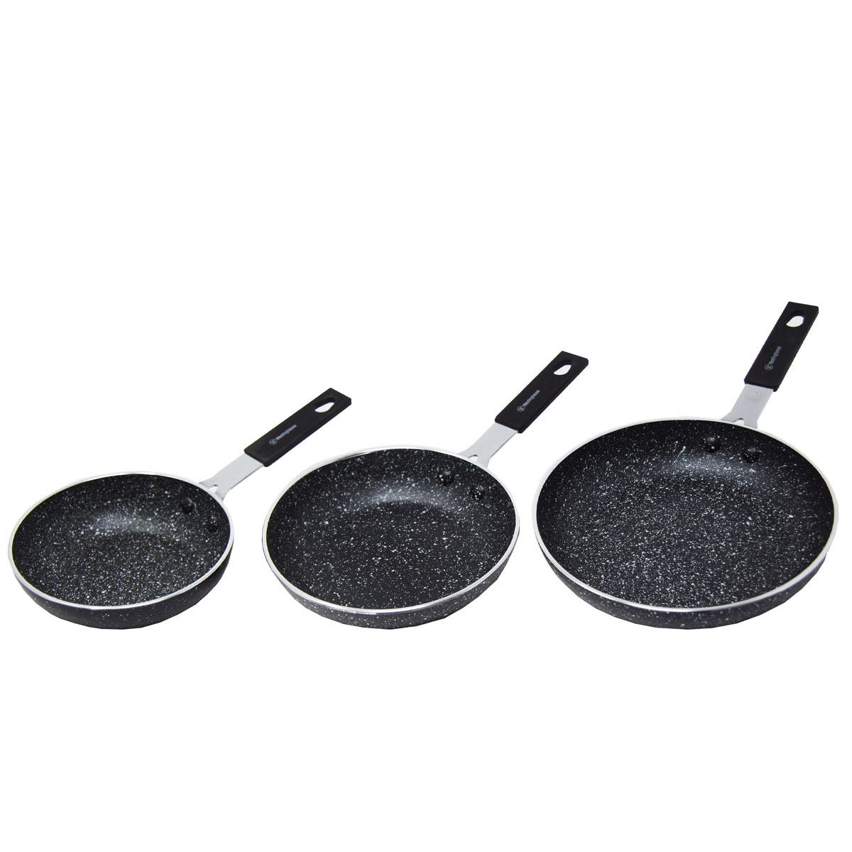 Set de Mini Sartenes Westinghouse de Mármol Negro (3 Piezas)