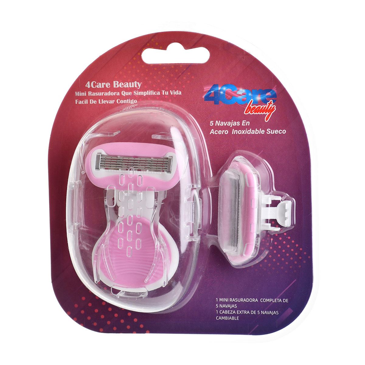 Mini rastrillo de 5 navajas 4Care beauty