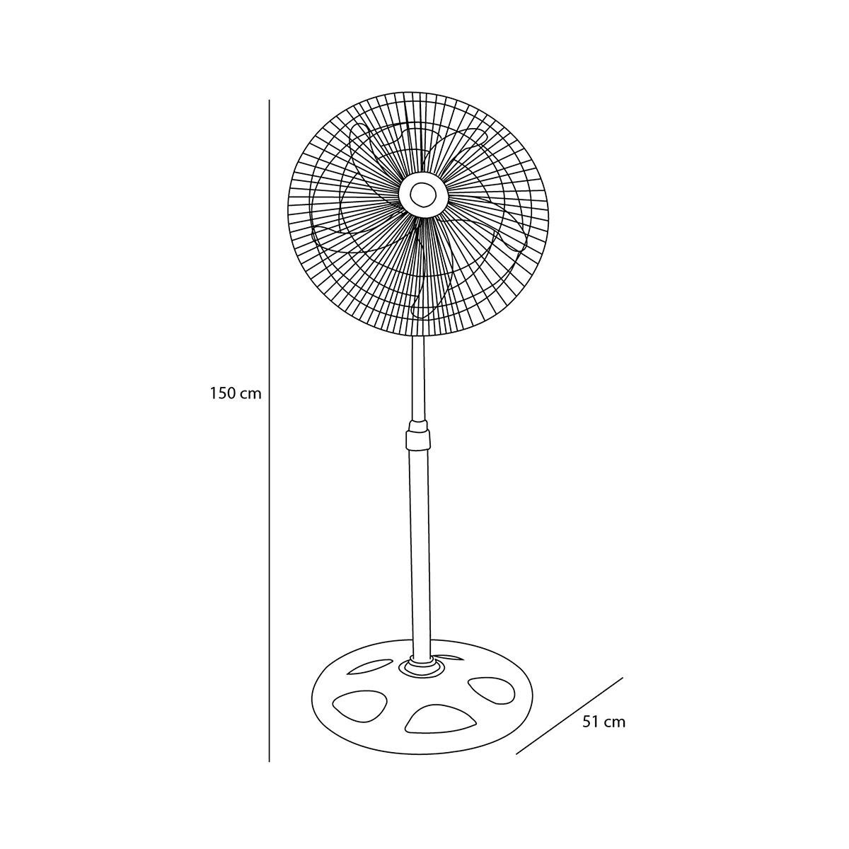 Ventilador de Pedestal Doble Oscilación Industrial 18 50W VPDOW1801