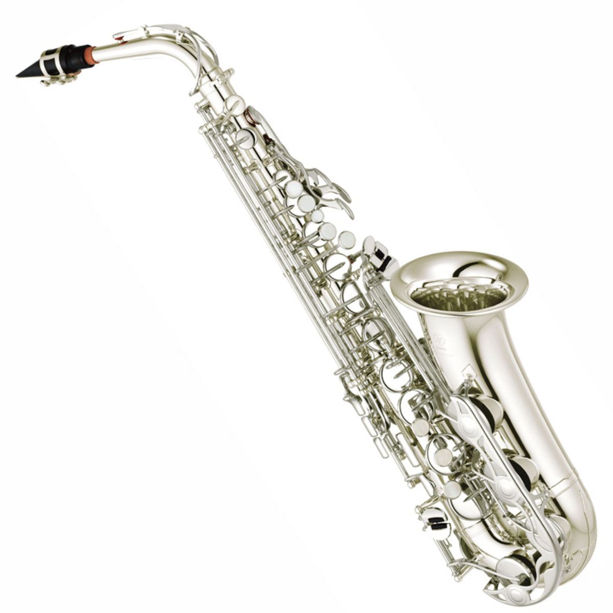 Saxofón Alto Yamaha YAS 280 Llave De Fa# Y Fa Frontal-Plata