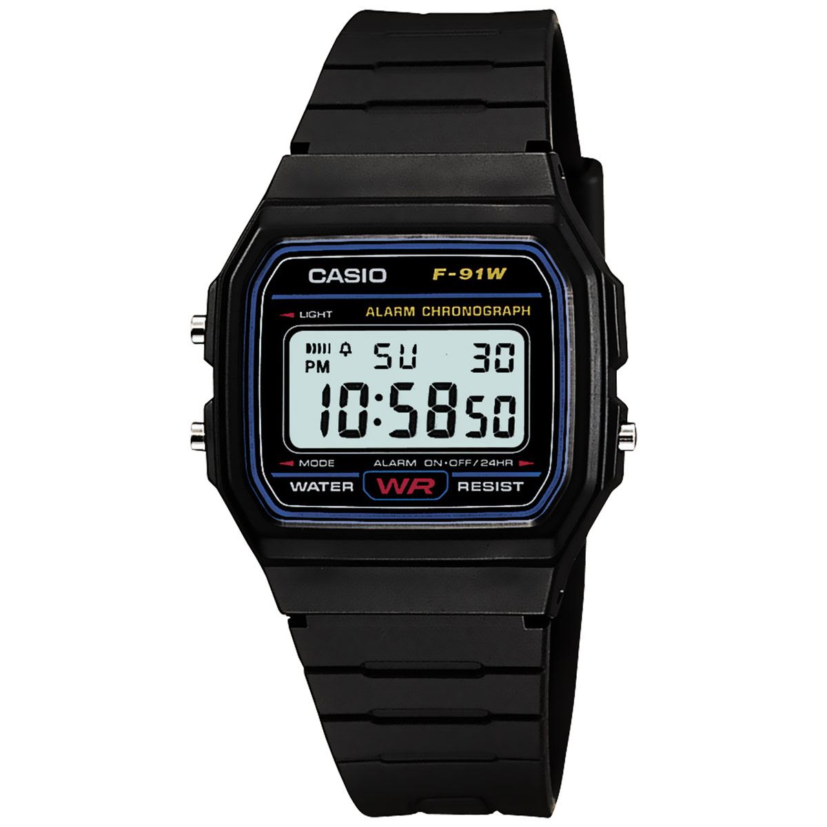 Reloj Casio Vintage F-91W-1X Unisex Negro Para Dama