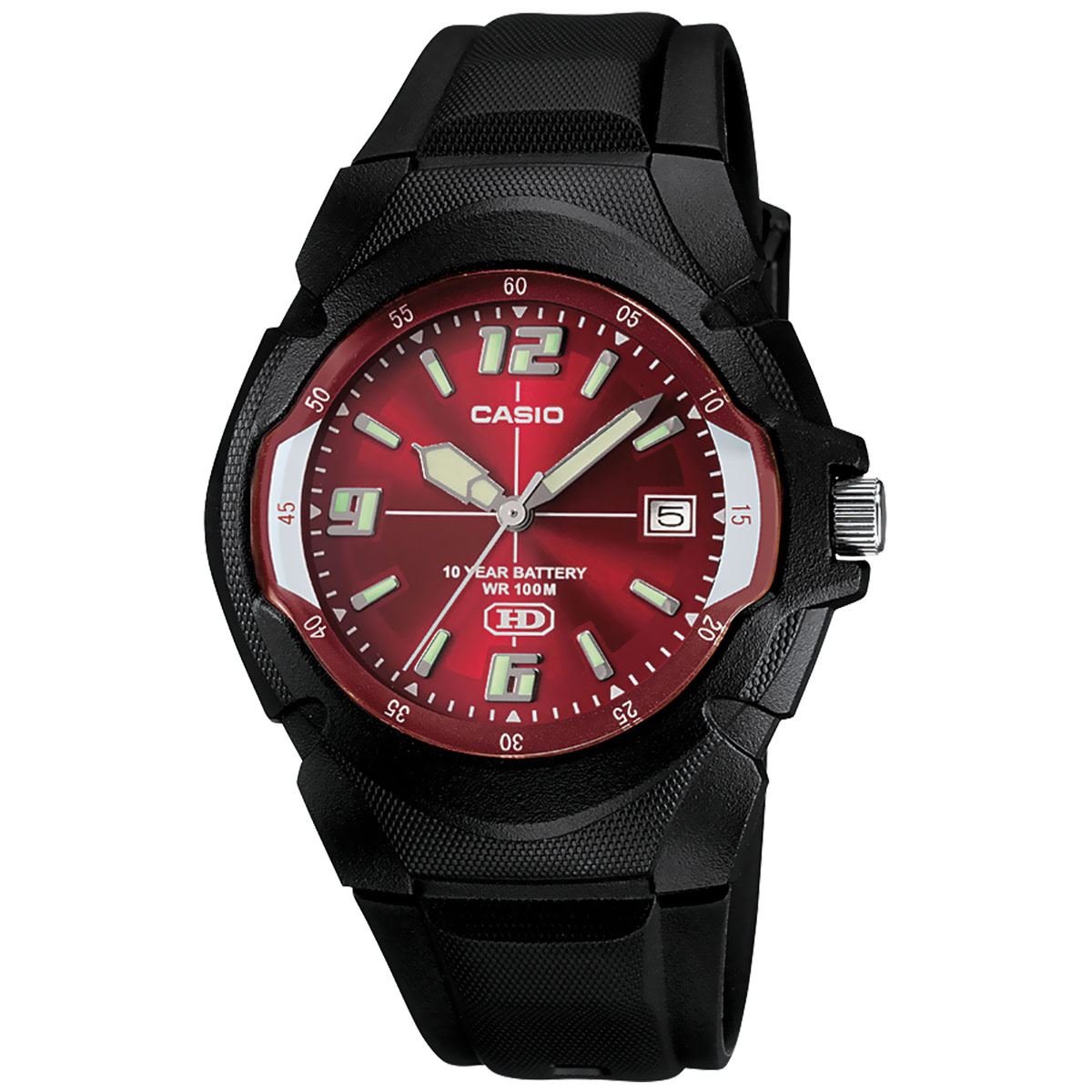 Reloj Casio MW-600F-4AVCF Rojo y Negro Para Caballero