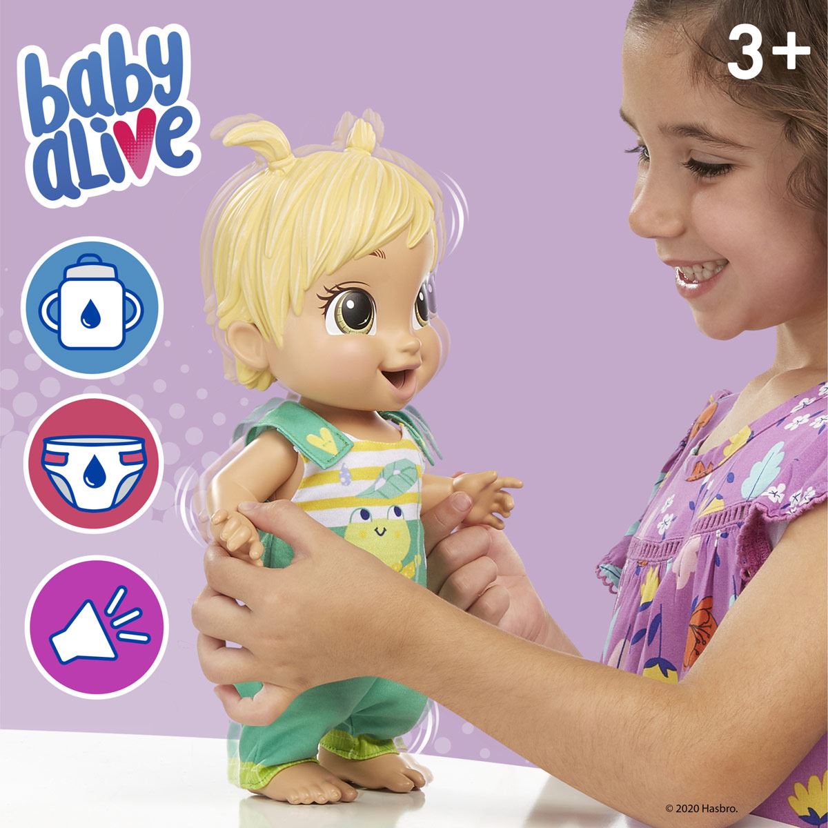 Baby Alive Beb saltitos y risitas rana pelo rubio