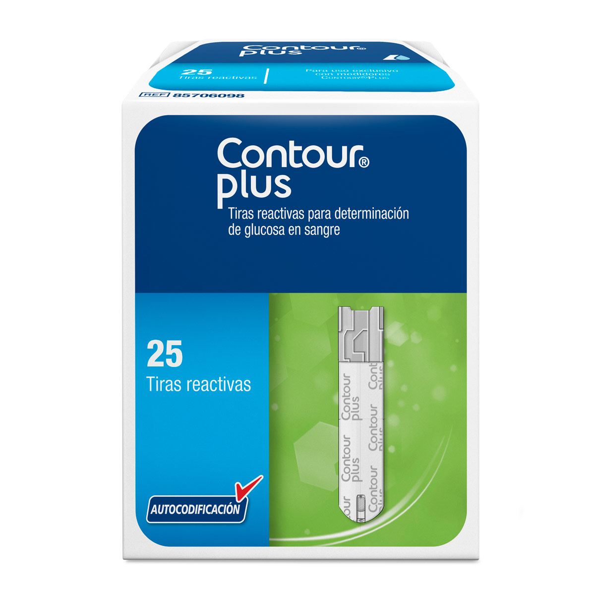 Tiras Reactivas Contour Plus 25 piezas