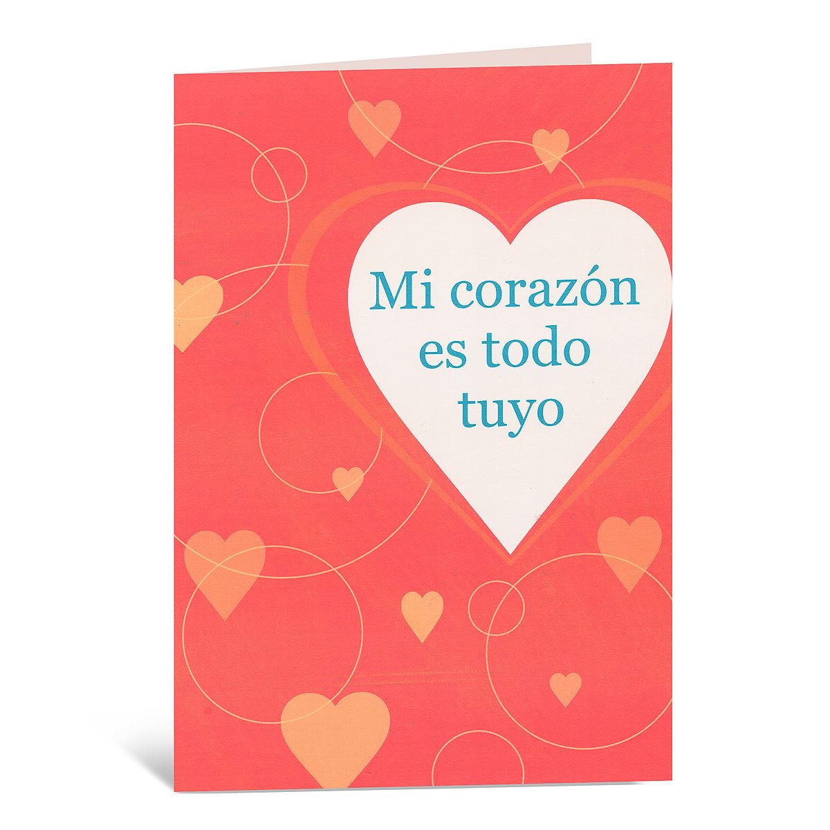 Tarjeta Amor Femenino Corazon Beige En Fondo Rojo