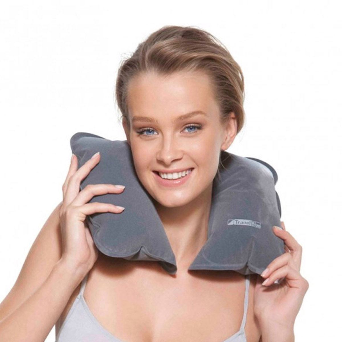 Almohada travel blue, gris