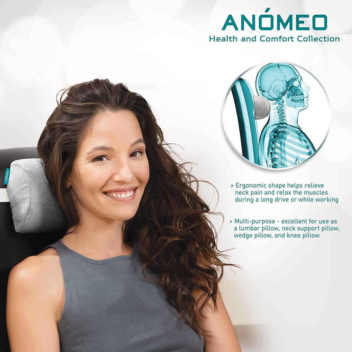 Almohada con Soporte para Cuello Cilindro Anomeo