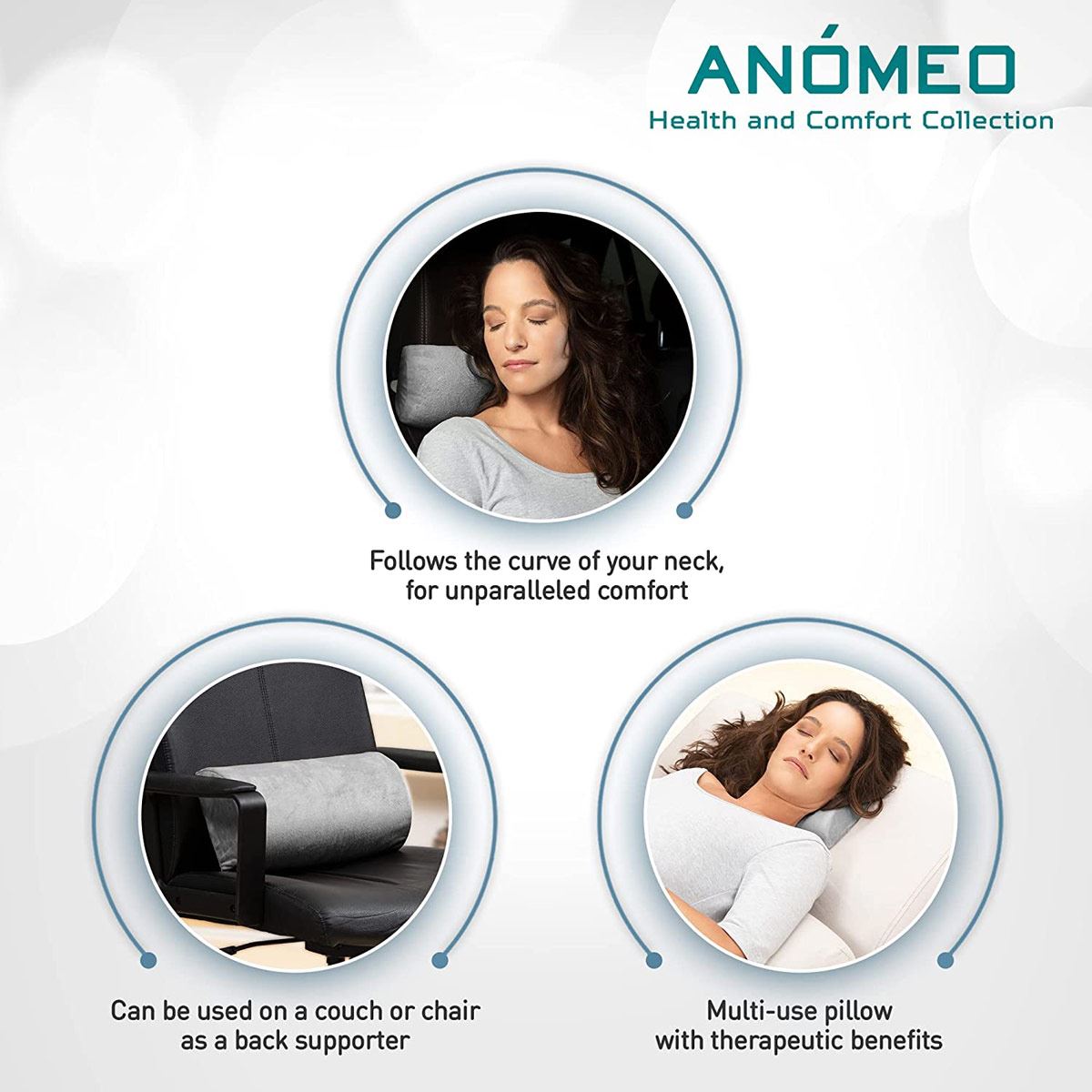 Almohada con Soporte para Cuello Cilindro Anomeo