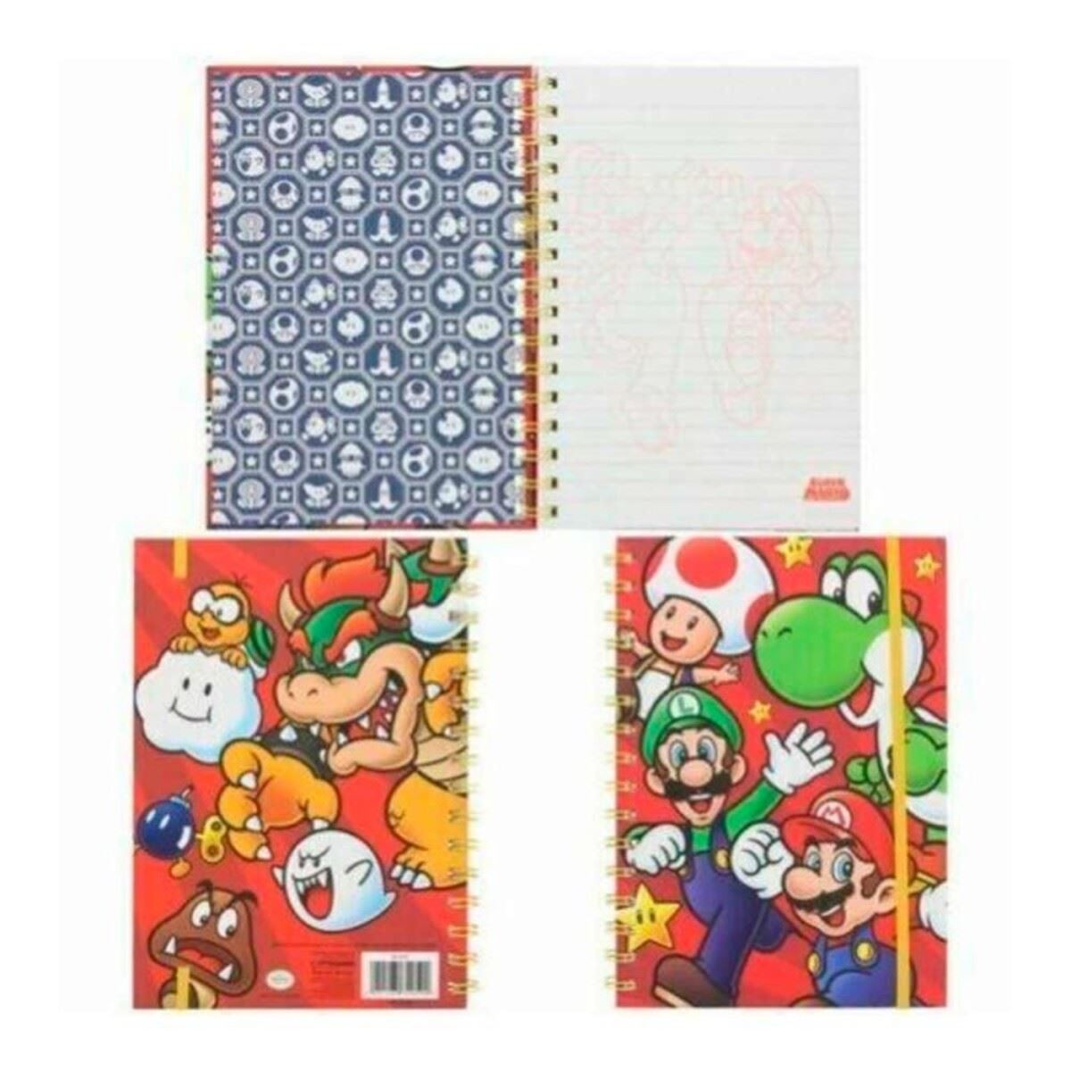 Cuaderno Pyramid A5 Espiral Pasta Dura Personajes Super Mario
