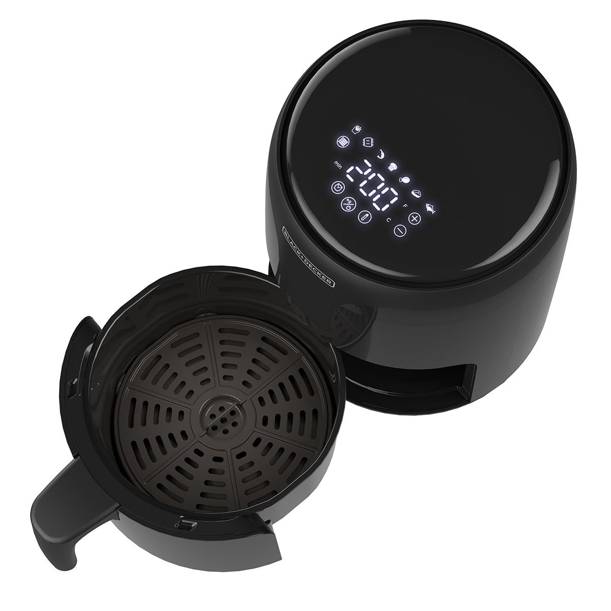 Freidora de aire digital BLACK AND DECKER 1.8 lts modelo NG BLACK+DECKER color negro