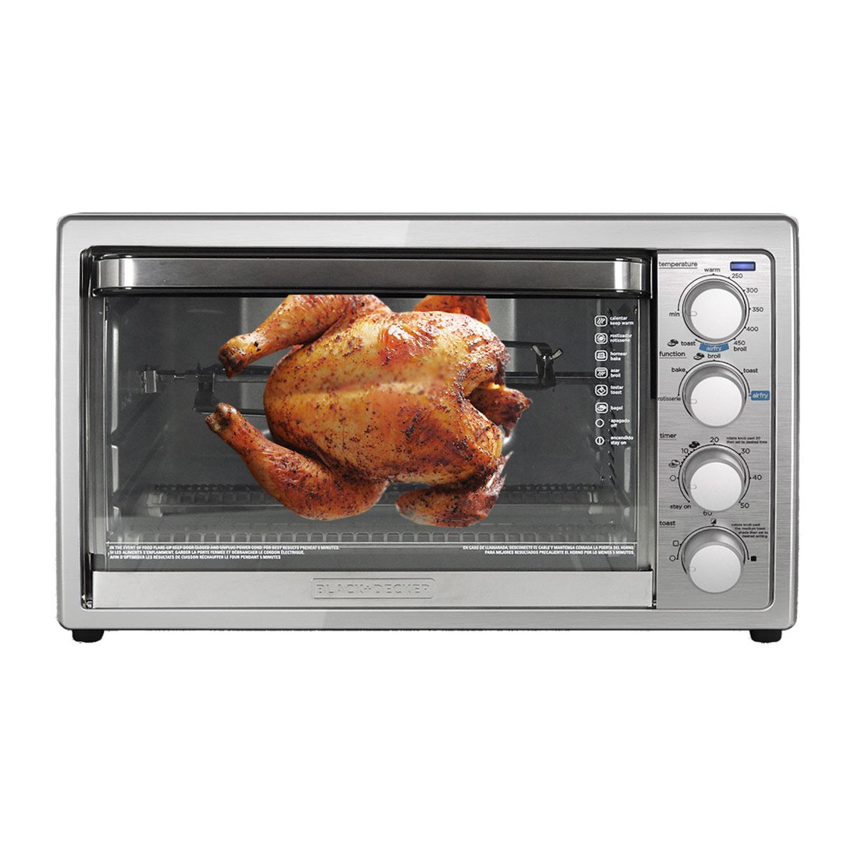 Horno Eléctrico Black+Decker Con Freidora De Aire Y Rosticero