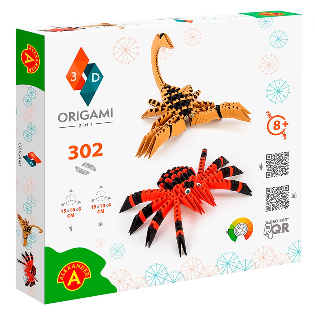 Origami 3D 2en1, Araña y Escorpión