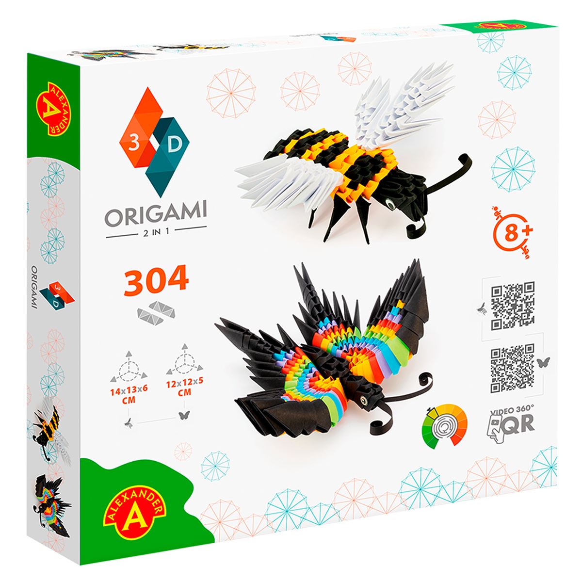 Origami 3D 2en1, Mariposa y Abeja