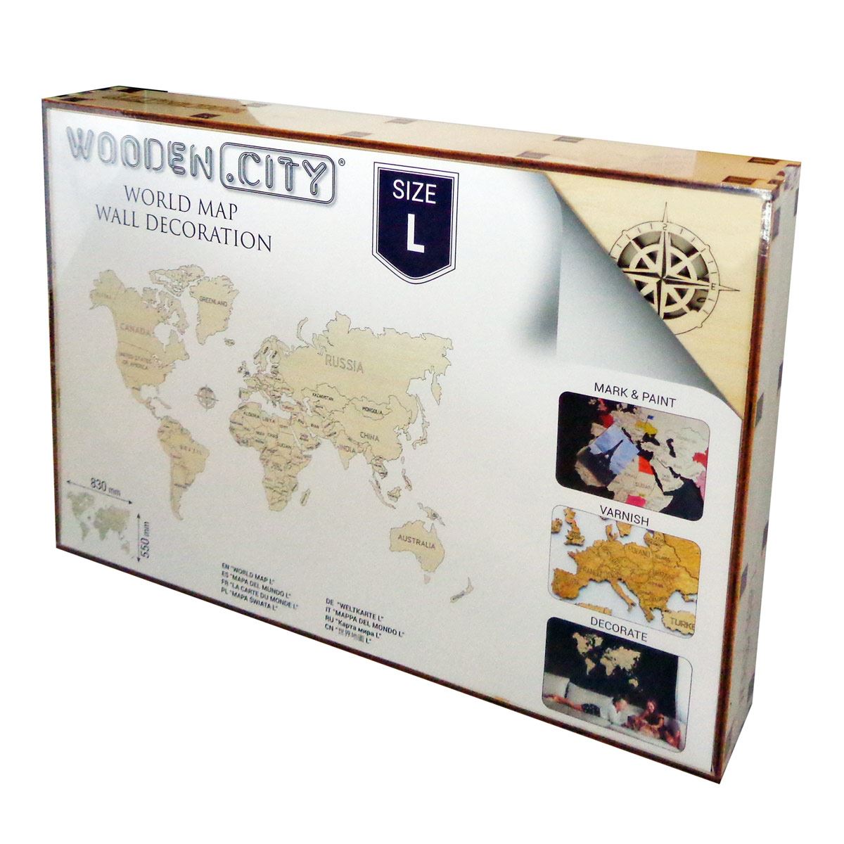 Mapa Mundial Armable Madera