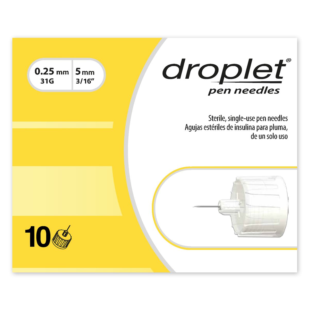 Aguja para Pluma de Insulina Droplet Pen Needles con 10