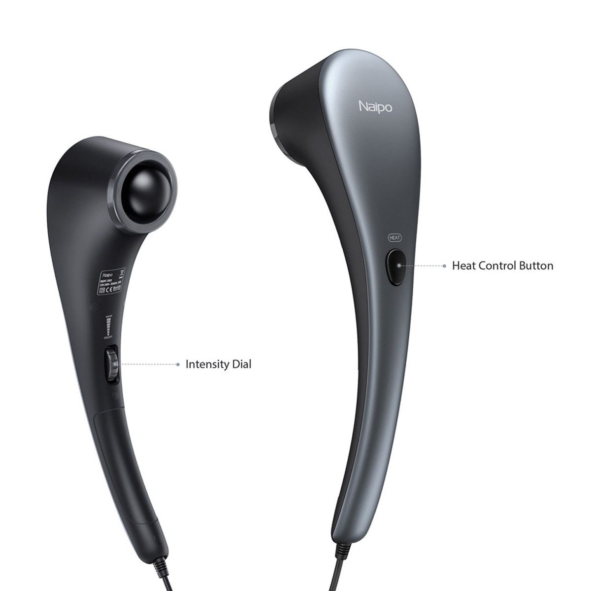 Masajeador De Percusión Con Calor, 6 Nodos Y 5 Velocidades Naipo