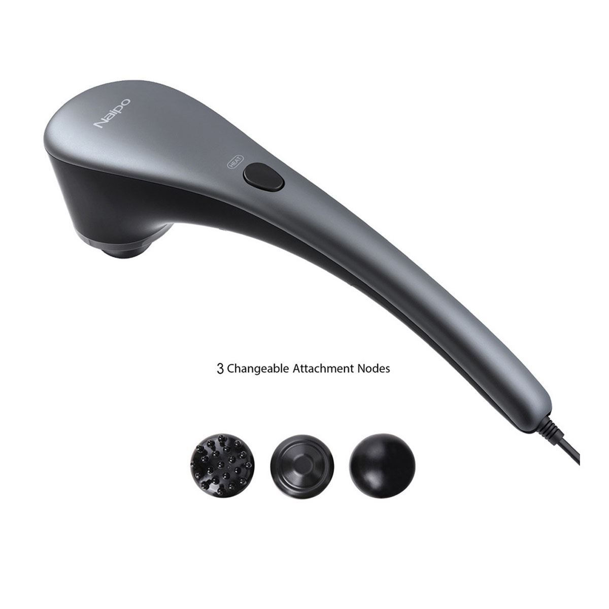 Masajeador De Percusión Con Calor, 6 Nodos Y 5 Velocidades Naipo