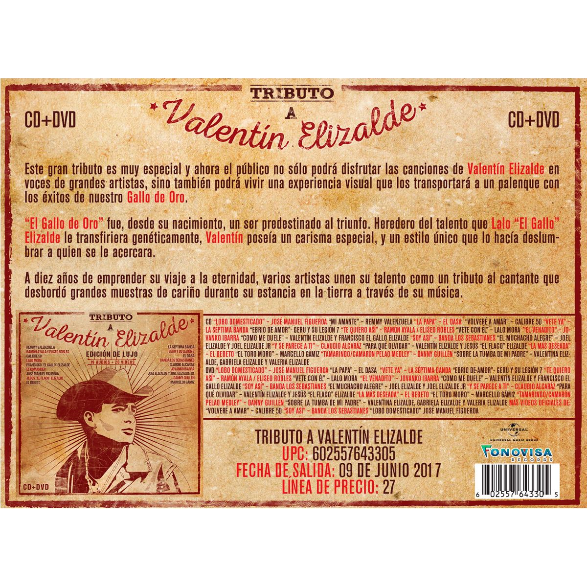 CD Tributo A Valentin Elizalde (Deluxe)