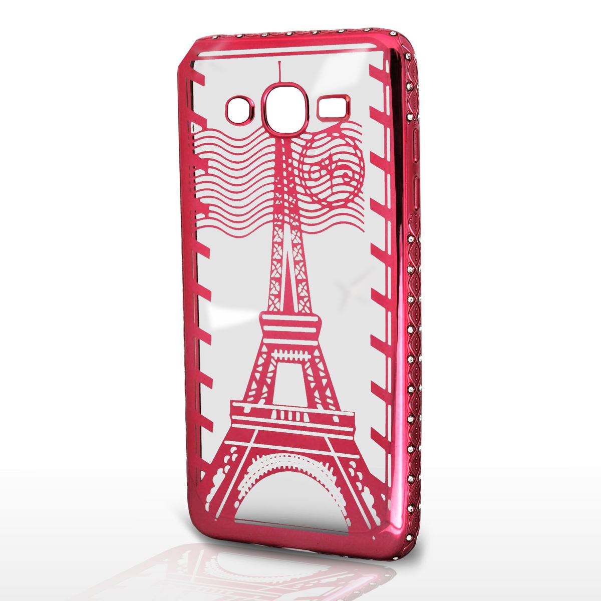 Funda para Grand Prime Rosa Tower Eiffel