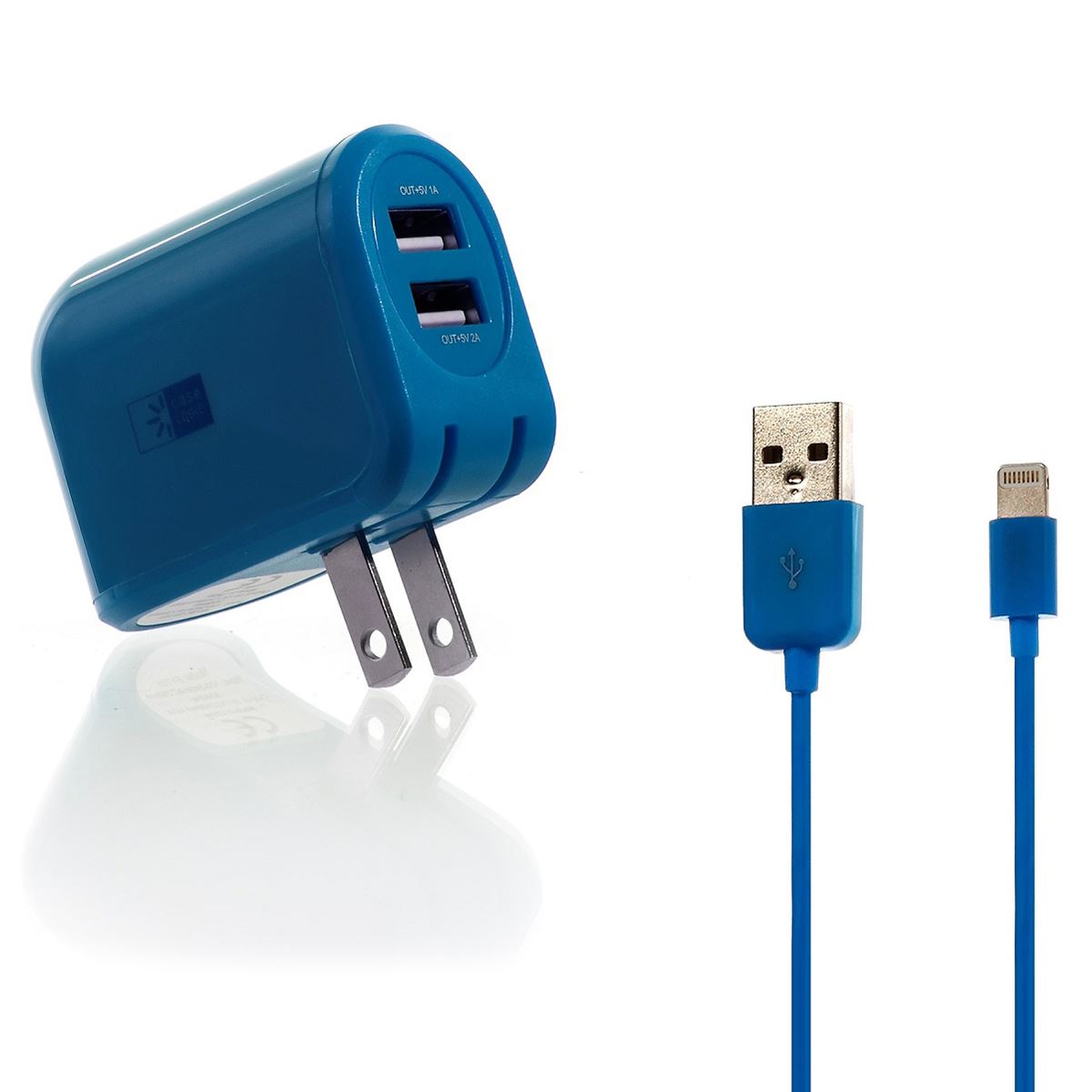 Cargador Lightning Azul para Casa