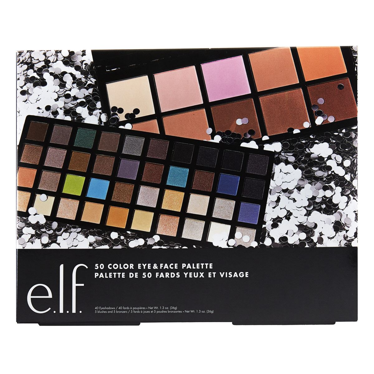 Estuche Maquillaje Elf para Dama Paleta de 40 Sombras 5 Rubores 5  Bronceadores