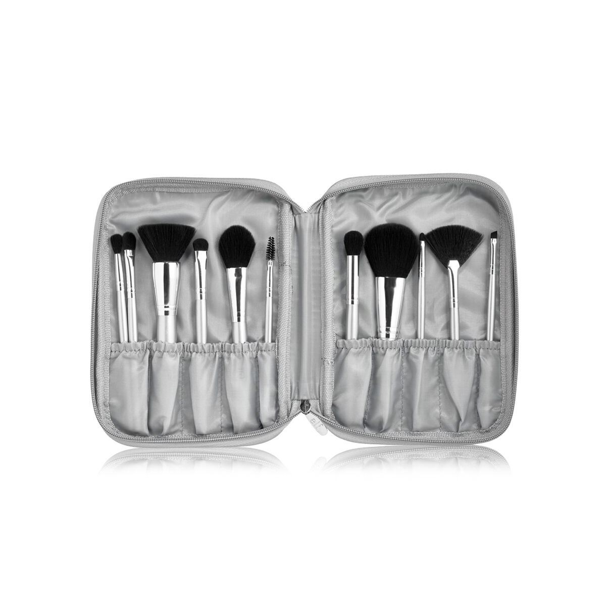 Brush kit with silver handles &#45; 11 piece