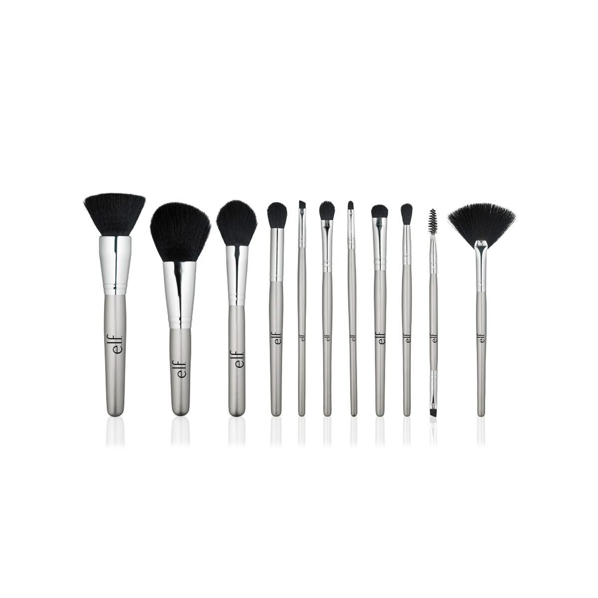 Brush kit with silver handles &#45; 11 piece