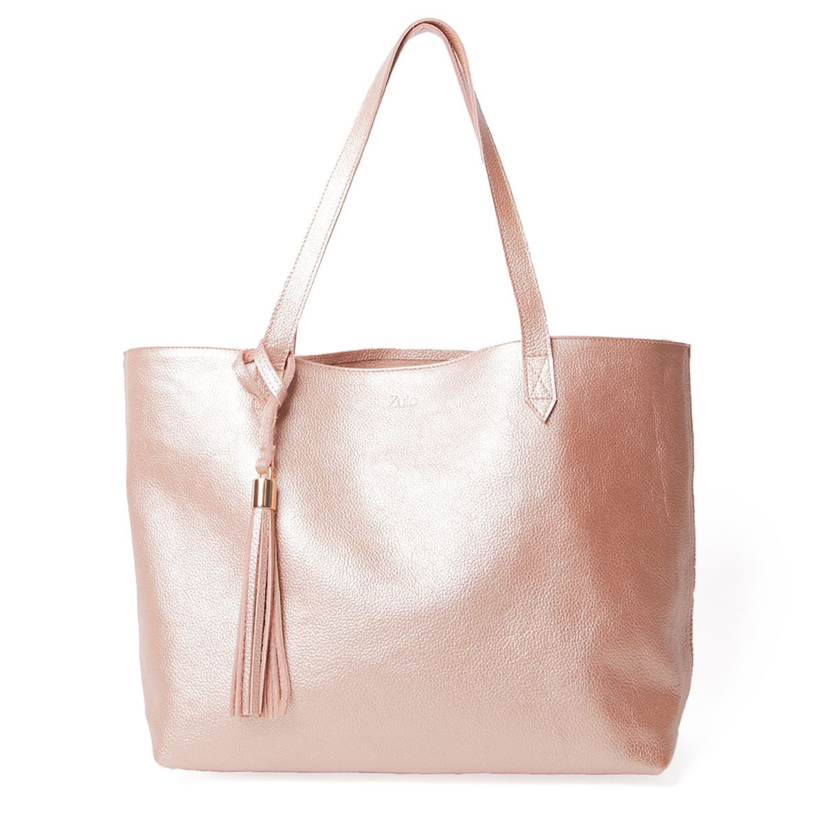 Bolsa tote  lisa de piel  Zuio color oro rosa