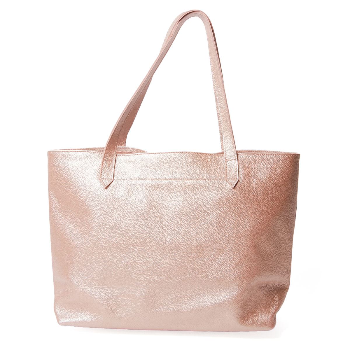 Bolsa tote  lisa de piel  Zuio color oro rosa