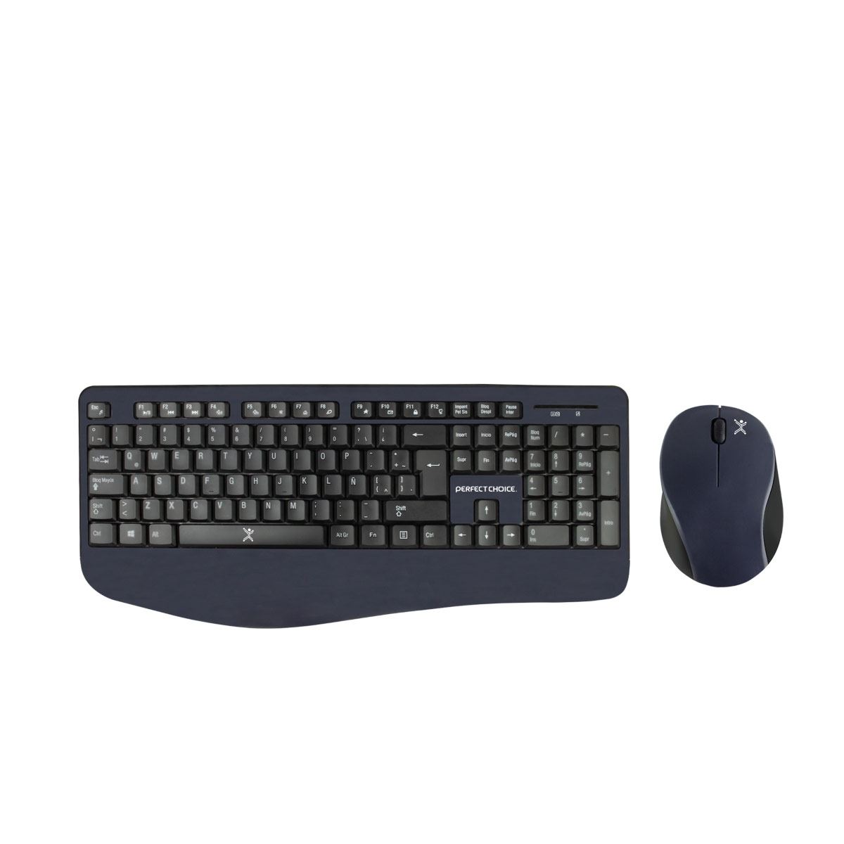 Bundle teclado + mouse ergónomico azul