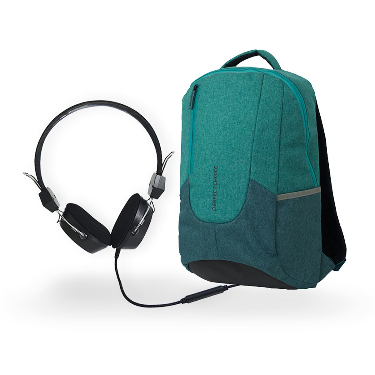 Kit Mochila Portalaptop 17&quot; Urban Verde Perfect Choice&#43; Aud&#237;fonos Essential On Ear