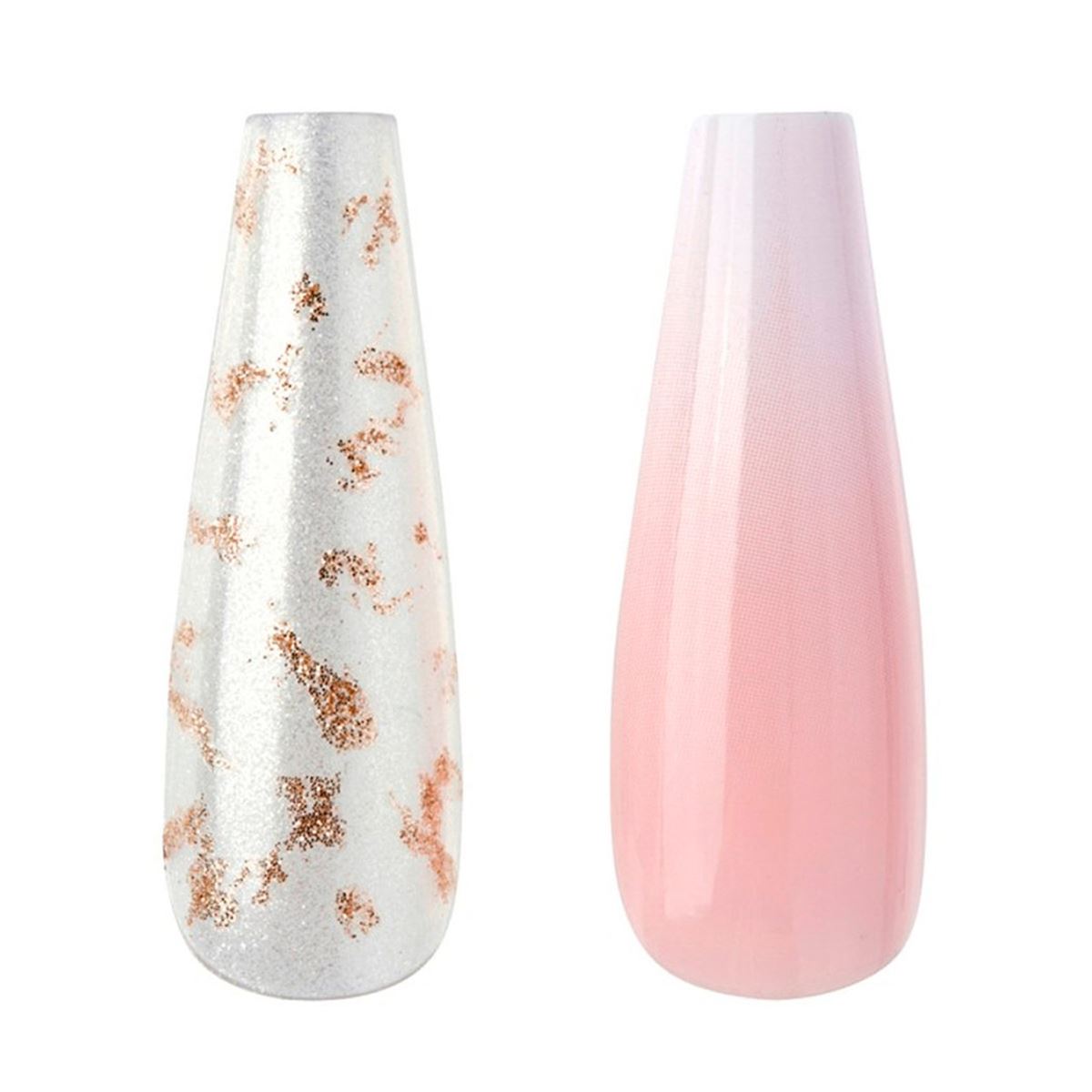 Kit Uñas Postizas Nail Creations Lux Long Coffin Ombré 24 piezas