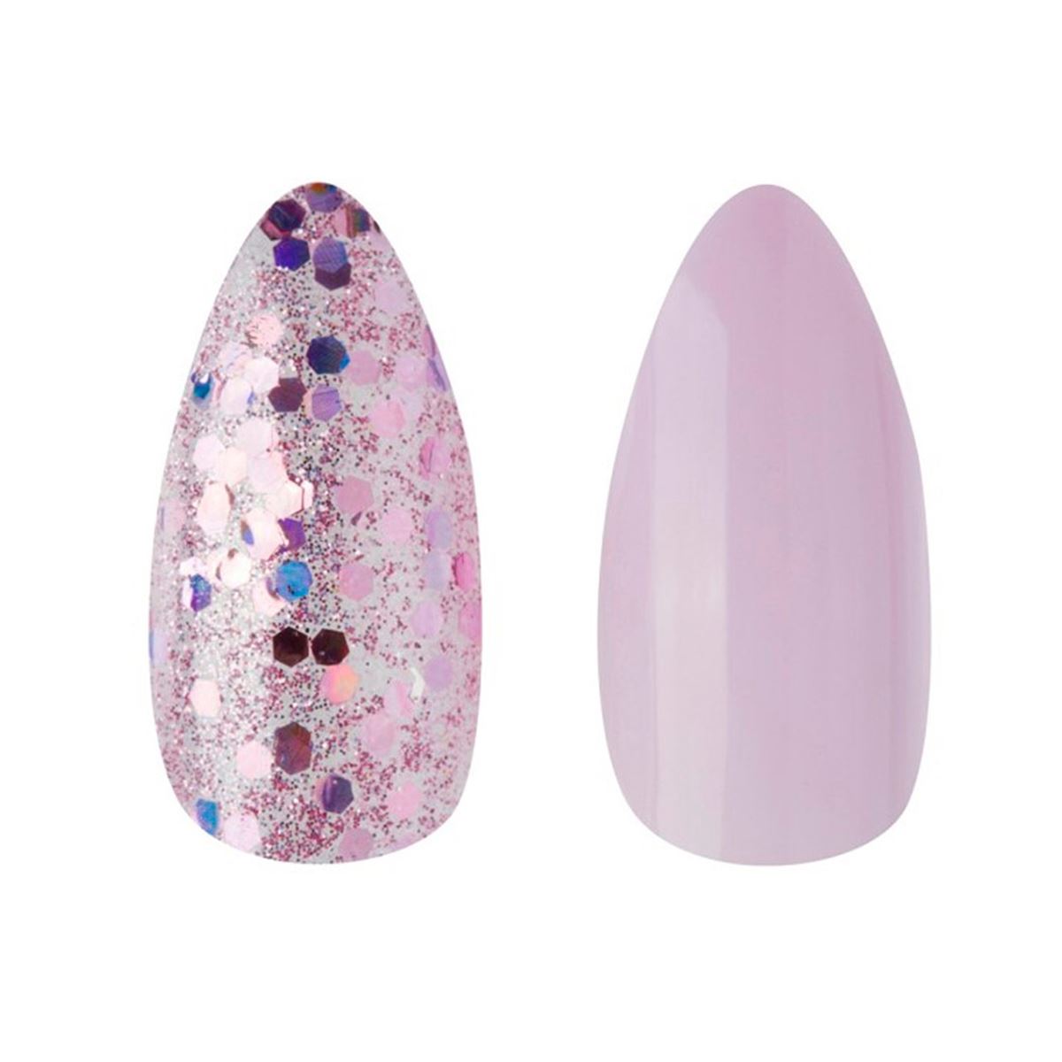 Kit Uñas Postizas Nail Creations Lux Stiletto Lavanda 24 piezas