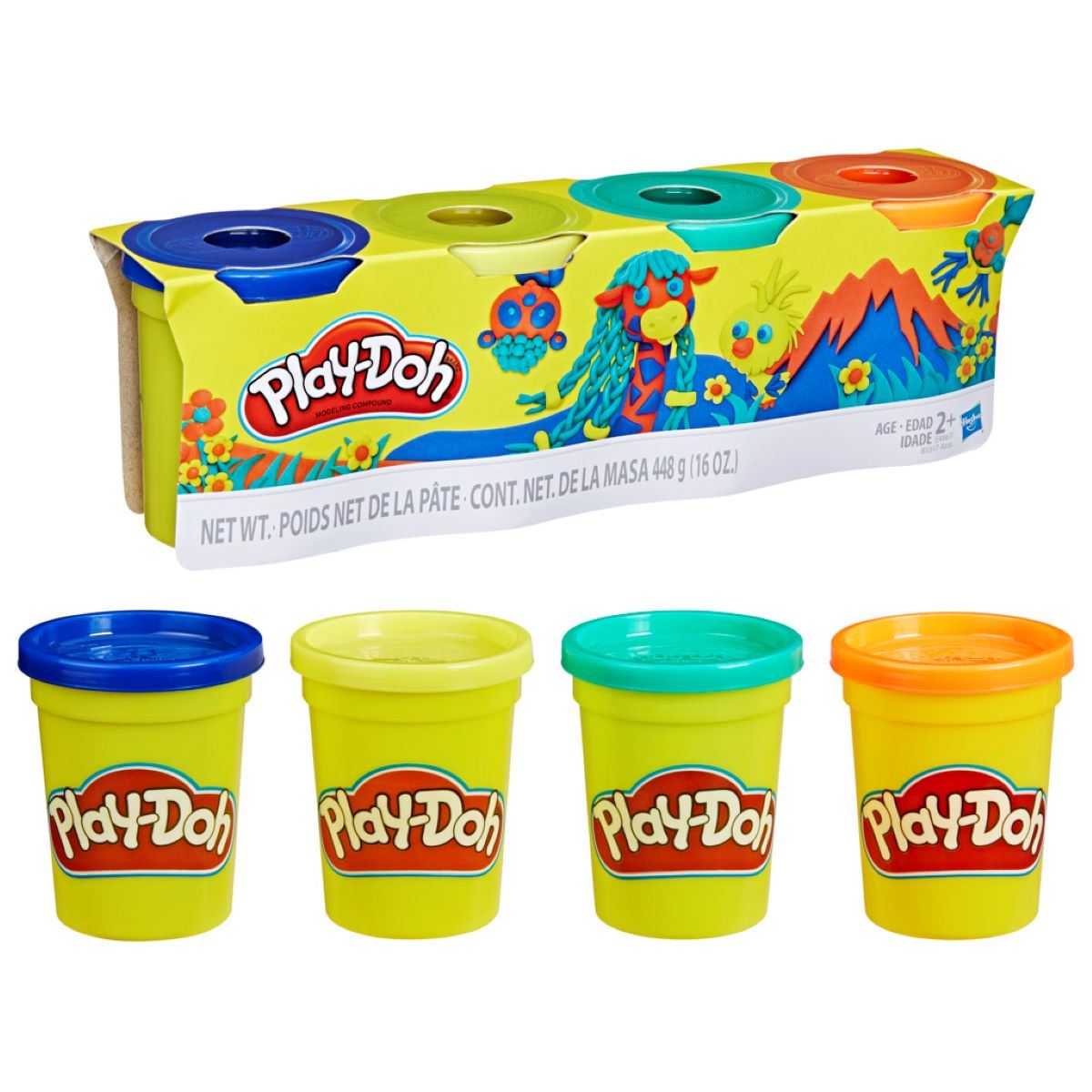 Play-Doh - Masa para moldear - Set de 4 latas de 112 gramos (colores variados)