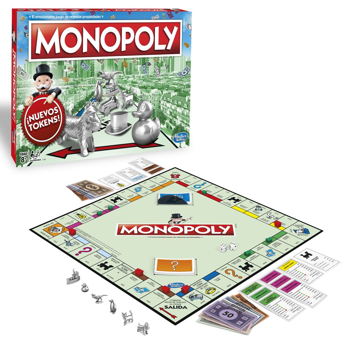  Juego de mesa Monopoli, edición clásica (idioma español no  garantizado), Paquete de 1 : Juguetes y Juegos