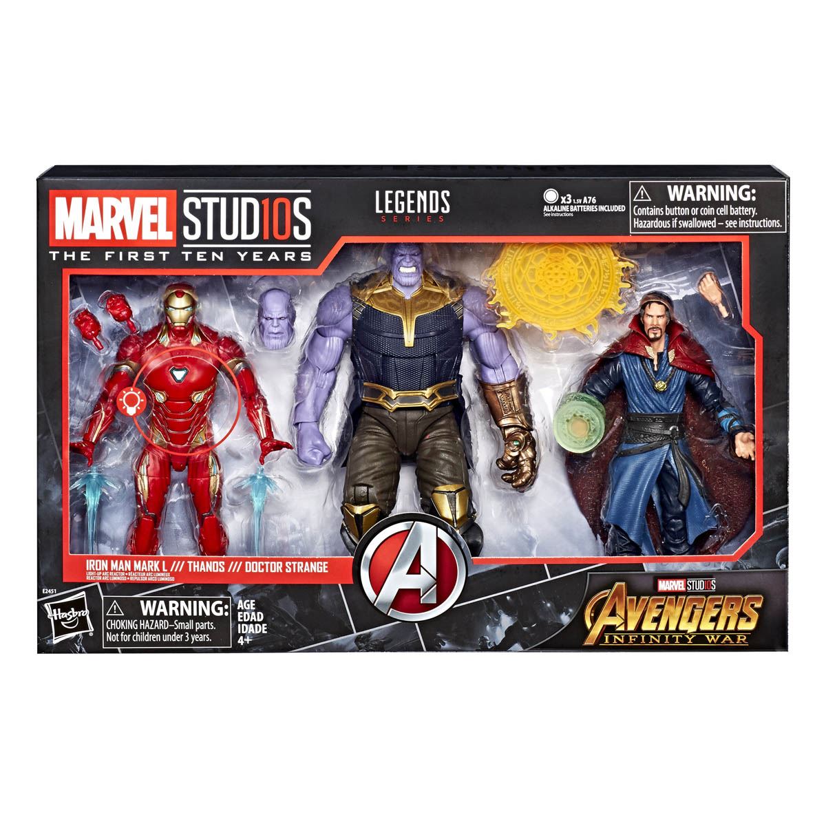 Figuras Iron Man Mark L &amp; Thanos &amp; Doctor Strange Marvel 10th Anniversary