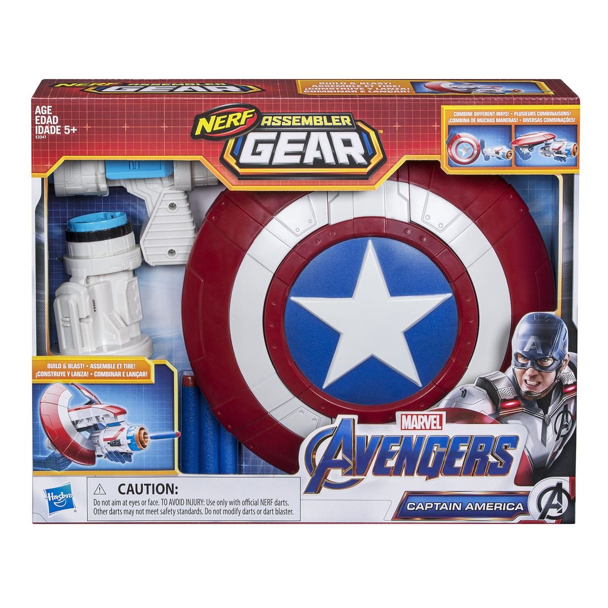 Lanzador Ensamblable Capitán América Nerf Avengers