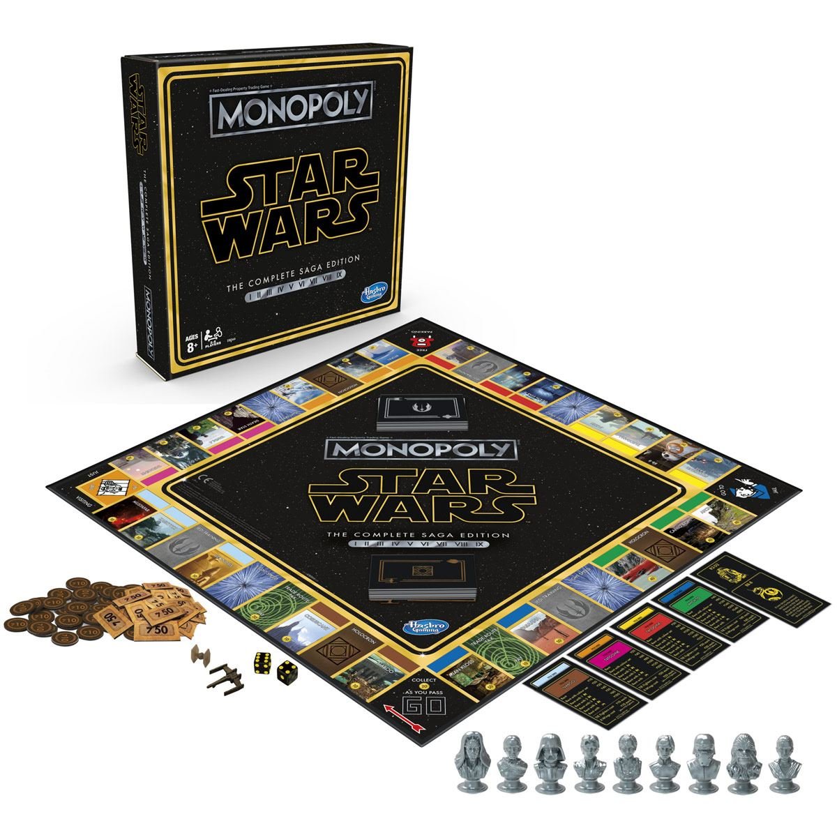 Monopoly Star Wars The Complete Saga Edition Juego de mesa para niños de 8 años en adelante