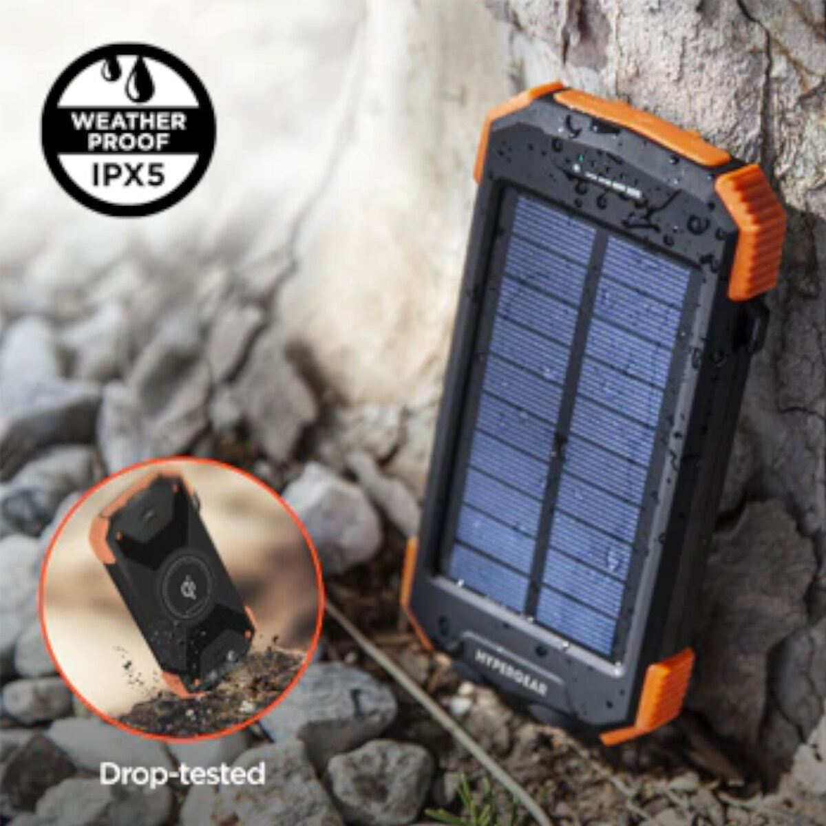Batería Power Bank Wireless Solar 10000 Mah En Negro